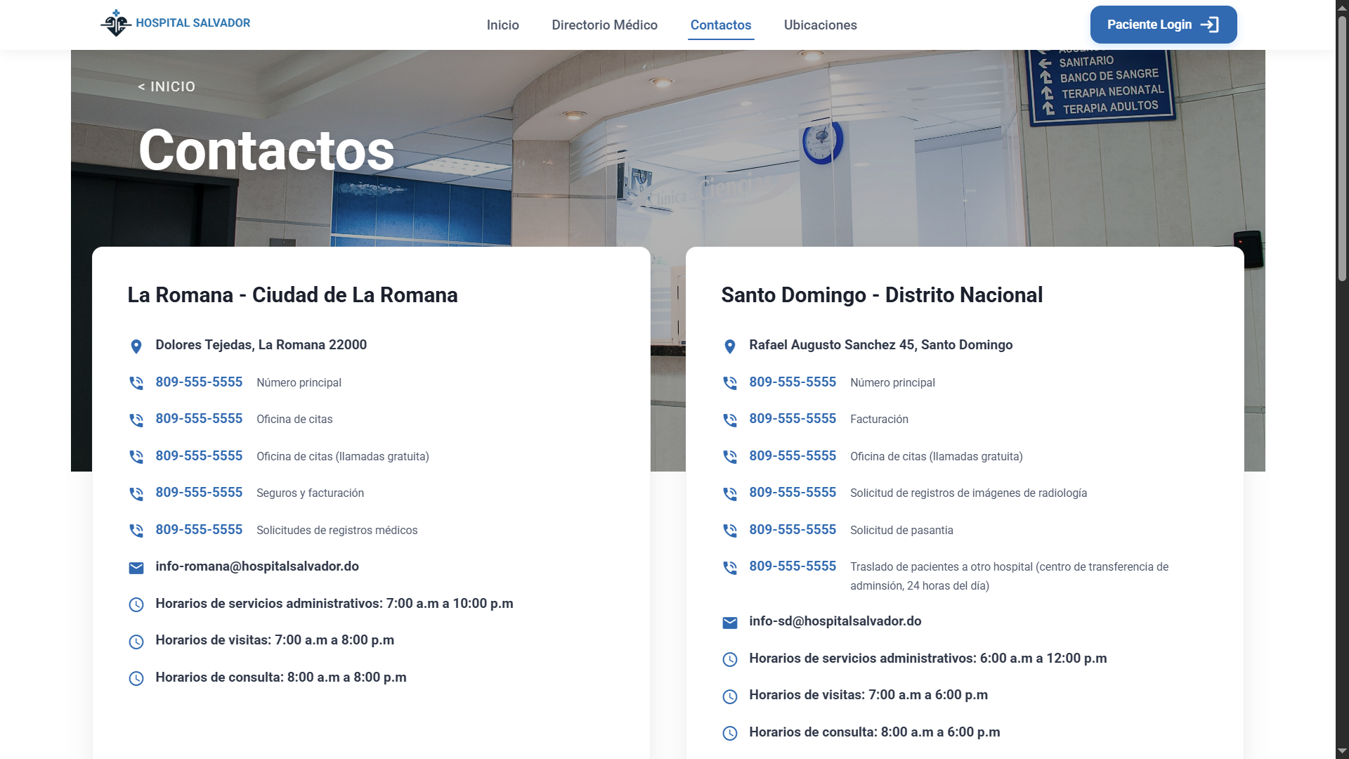 Centro Médico Cliente - Contacto 1