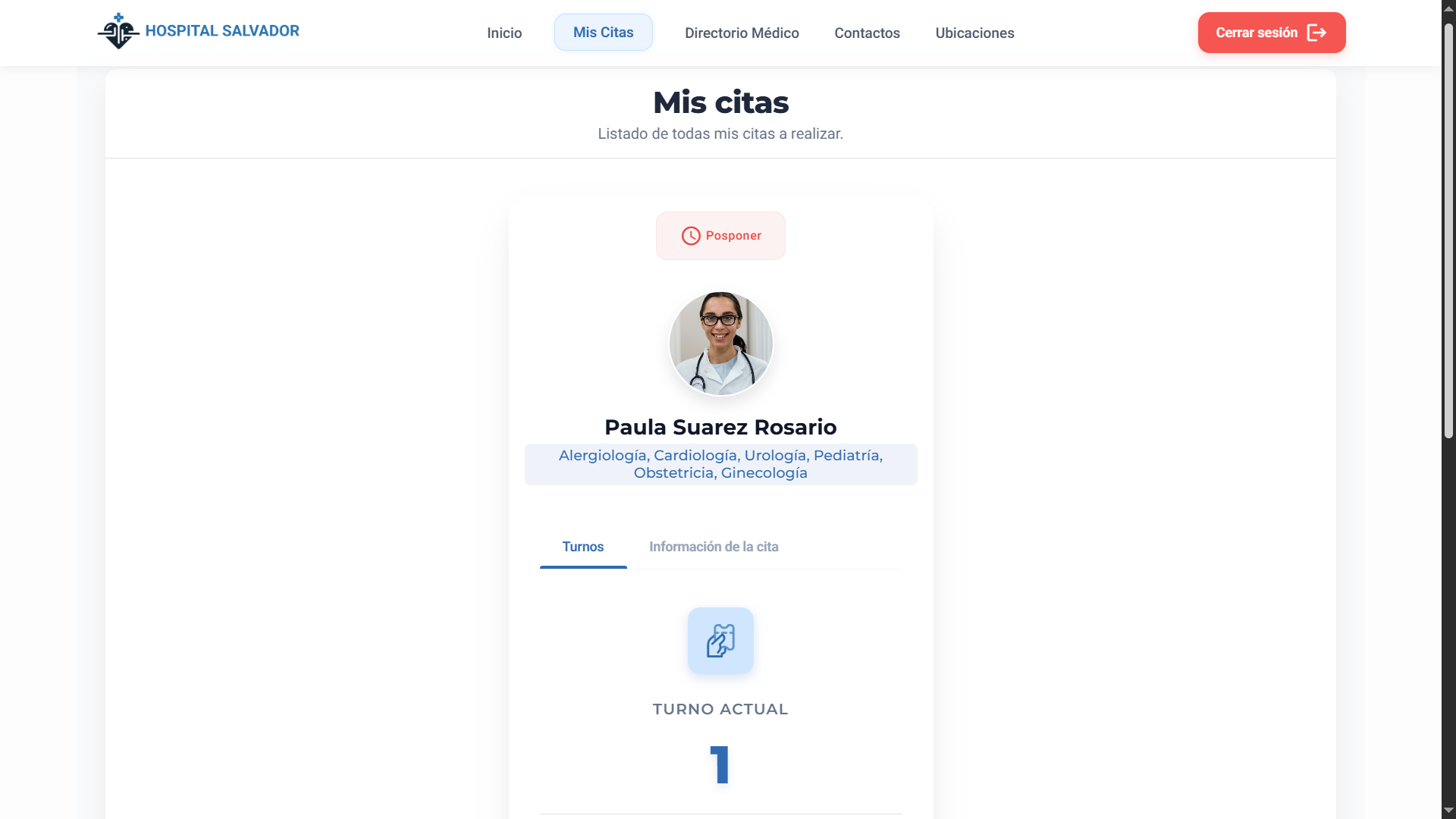 Centro Médico Cliente - Cita pendiente 1